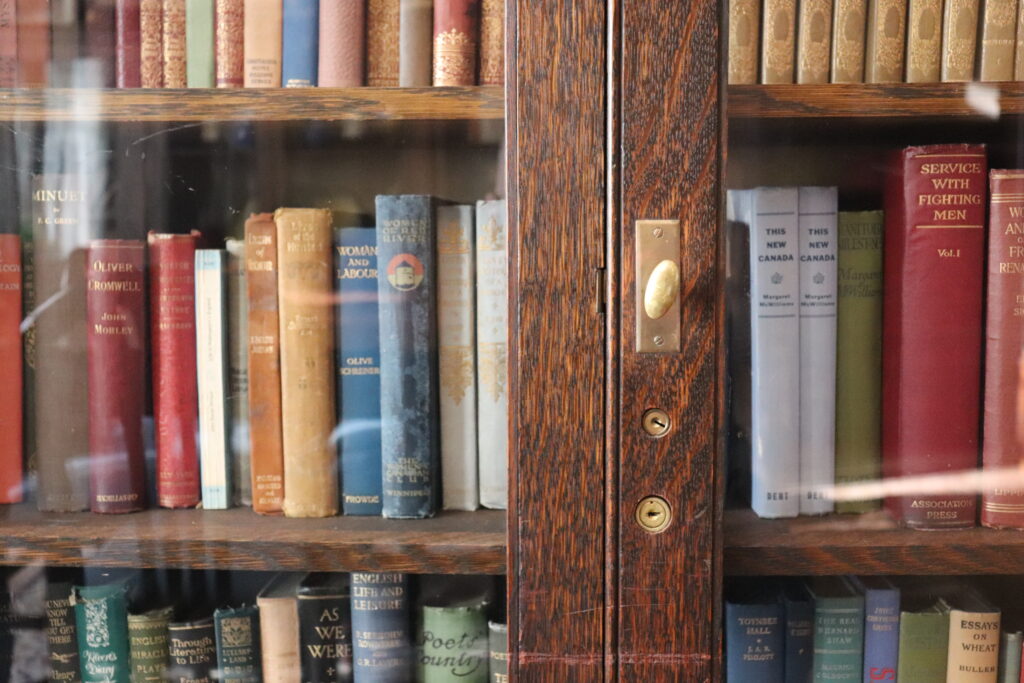 Bookcase full of books at University Women's Club Winnipeg