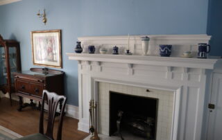 fireplace in dining room