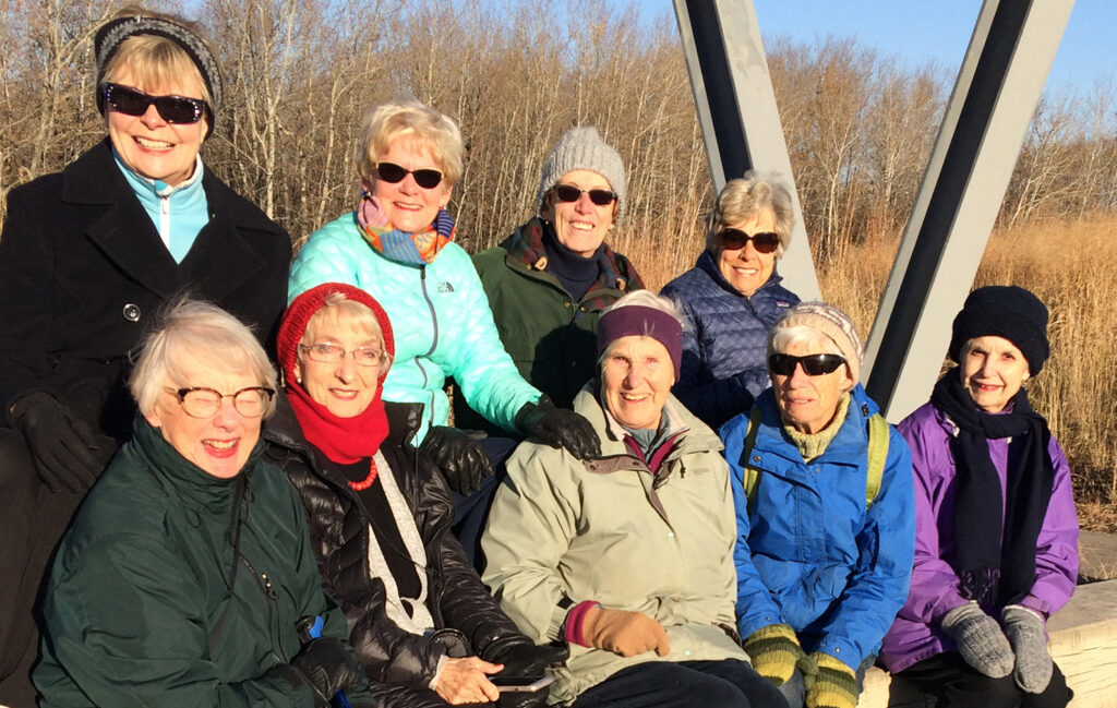 Group of University Women's Club members on a nature walk.