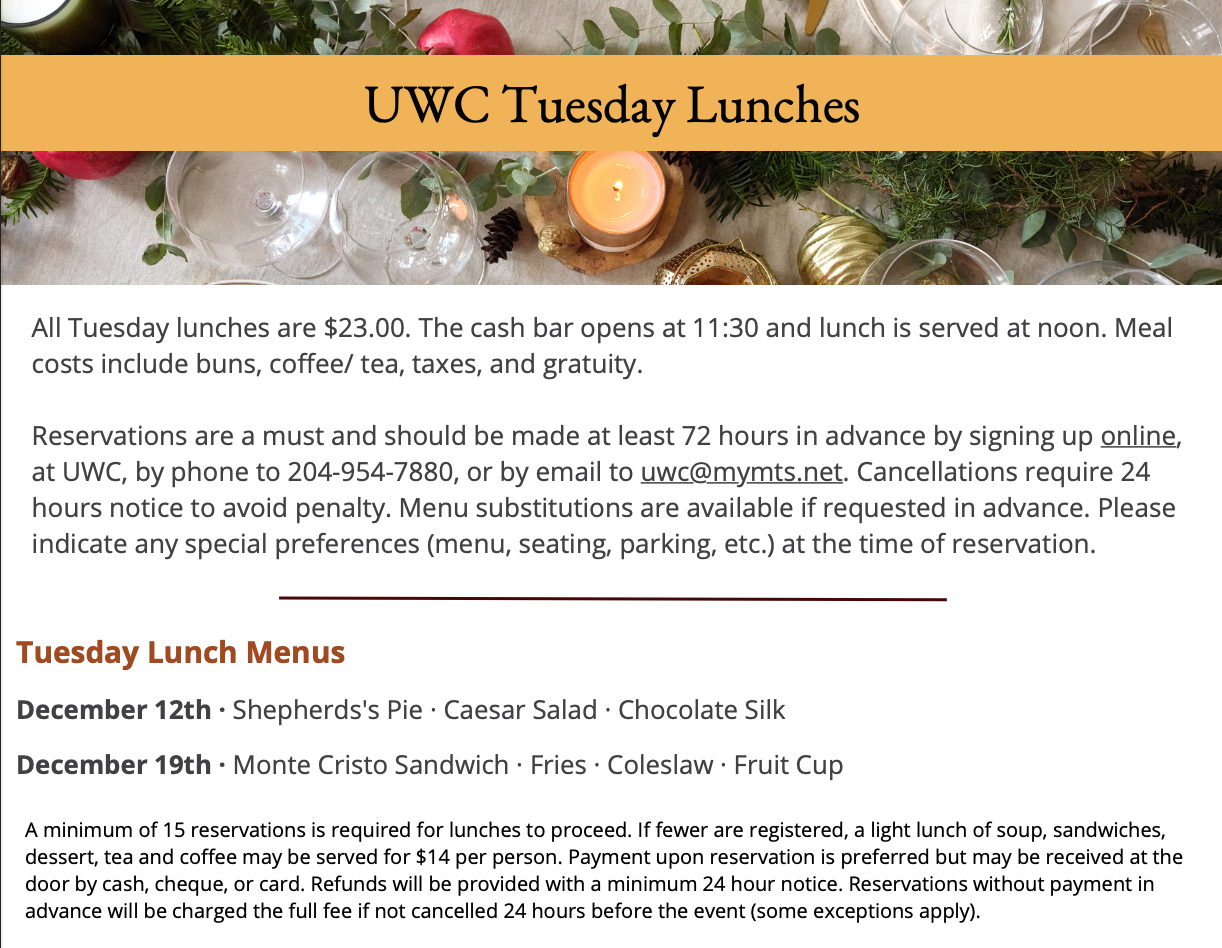 December Lunches